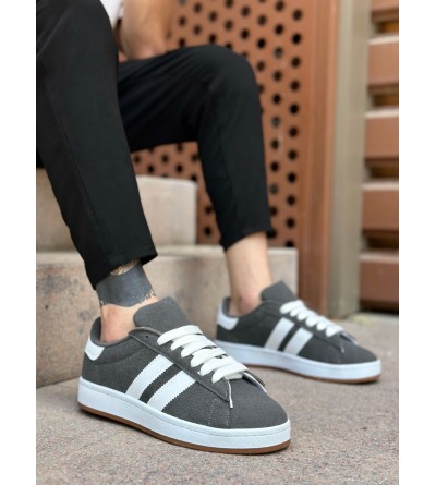 BA0235 BOA İki Çizgili Füme Erkek Günlük Ayakkabı