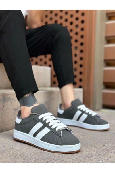 BA0235 BOA İki Çizgili Füme Erkek Günlük Ayakkabı