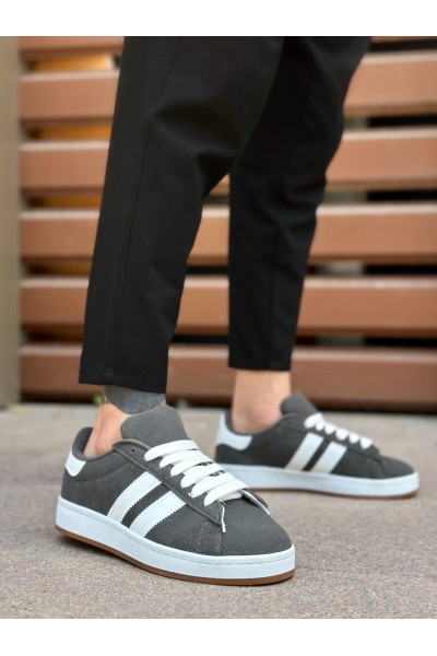 BA0235 BOA İki Çizgili Füme Erkek Günlük Ayakkabı BA0235 BOA İki Çizgili Füme Erkek Günlük Ayakkabı