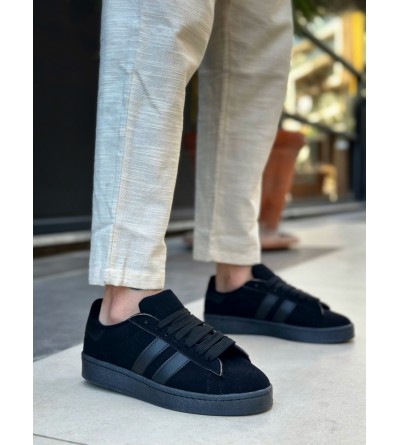 BA0235 BOA İki Çizgili Siyah Taban Erkek Günlük Ayakkabı