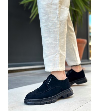 BA0237 Bağcıklı Klasik Siyah Taban  Süet Casual Erkek Ayakkabı