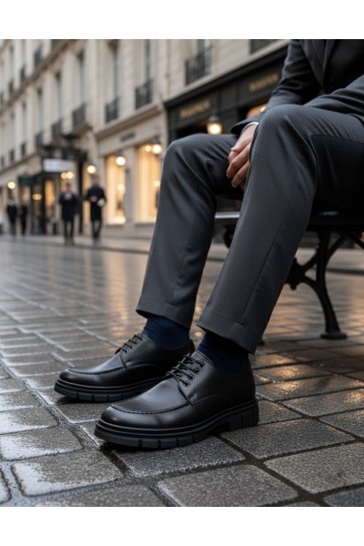 BA0237 Bağcıklı Klasik Yüksek Taban Casual Erkek Ayakkabı