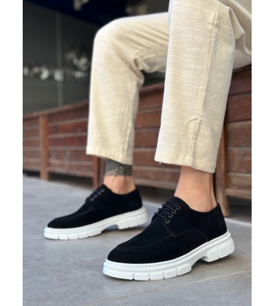 BA0237 Bağcıklı Klasik Yüksek Taban Siyah Süet Casual Erkek Ayakkabı BA0237 Bağcıklı Klasik Yüksek Taban Siyah Süet Casual Erkek Ayakkabı
