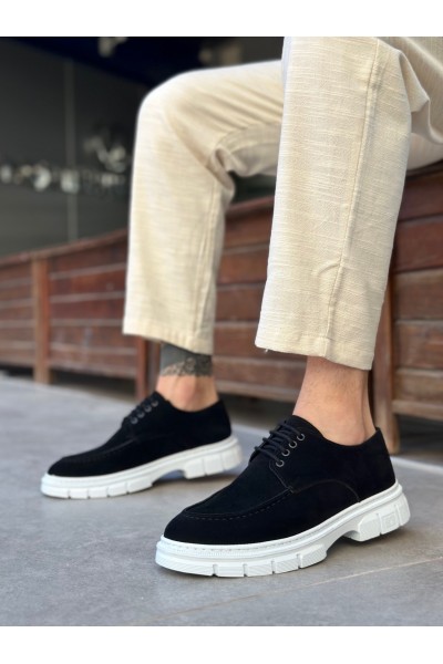 BA0237 Bağcıklı Klasik Yüksek Taban Siyah Süet Casual Erkek Ayakkabı BA0237 Bağcıklı Klasik Yüksek Taban Siyah Süet Casual Erkek Ayakkabı