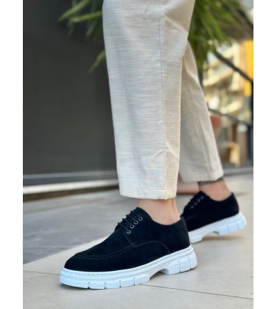 BA0237 Bağcıklı Klasik Yüksek Taban Siyah Süet Casual Erkek Ayakkabı BA0237 Bağcıklı Klasik Yüksek Taban Siyah Süet Casual Erkek Ayakkabı