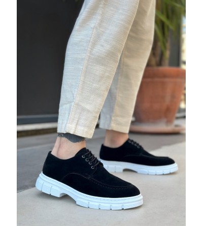 BA0237 Bağcıklı Klasik Yüksek Taban Siyah Süet Casual Erkek Ayakkabı BA0237 Bağcıklı Klasik Yüksek Taban Siyah Süet Casual Erkek Ayakkabı