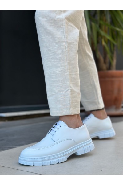 BA0237 Bağcıklı Rugan Klasik Yüksek Taban Beyaz Casual Erkek Ayakkabı BA0237 Bağcıklı Rugan Klasik Yüksek Taban Beyaz Casual Erkek Ayakkabı