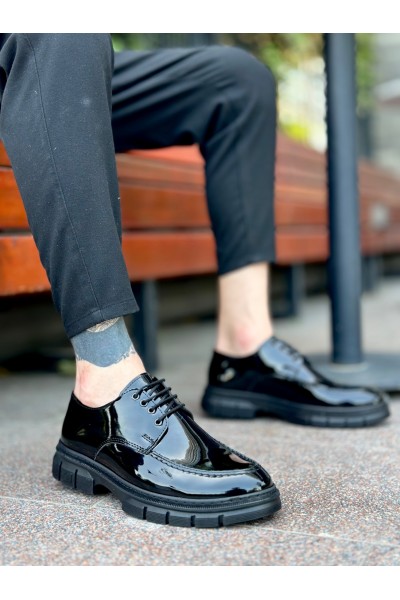 BA0237 Bağcıklı Rugan Klasik Yüksek Taban Casual Erkek Ayakkabı