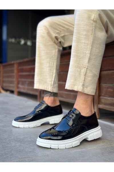 BA0237 Bağcıklı Rugan Klasik Yüksek Taban Siyah Casual Erkek Ayakkabı BA0237 Bağcıklı Rugan Klasik Yüksek Taban Siyah Casual Erkek Ayakkabı