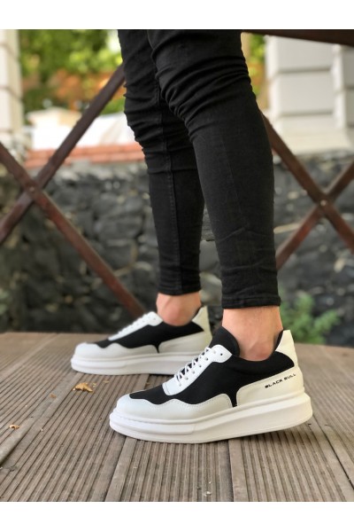 BA0238 BOA Yüksek Taban Beyaz Siyah Bağcıklı Erkek Ayakkabı BA0238 BOA Yüksek Taban Beyaz Siyah Bağcıklı Erkek Ayakkabı