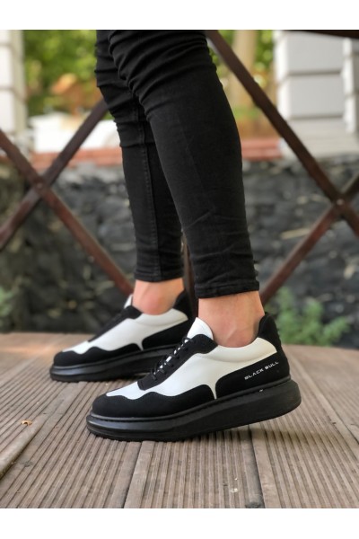 BA0238 BOA Yüksek Taban Siyah Beyaz Bağcıklı Erkek Ayakkabı BA0238 BOA Yüksek Taban Siyah Beyaz Bağcıklı Erkek Ayakkabı