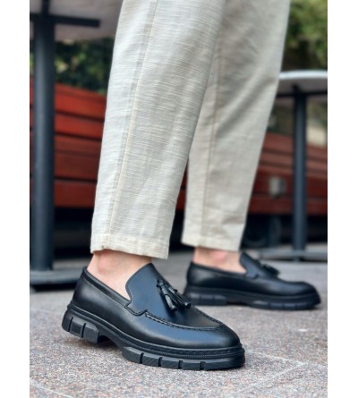 BA0240 Püsküllü Cilt Klasik Yüksek Taban Casual Erkek Ayakkabı