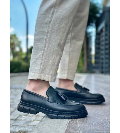 BA0240 Püsküllü Cilt Klasik Yüksek Taban Casual Erkek Ayakkabı