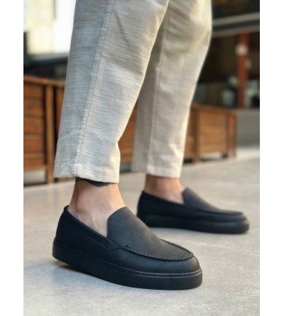 BA0241 Bağcıksız Siyah Taban Cilt Erkek Ayakkabı