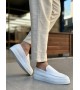 BA0241 Bağcıksız Yüksek Taban Beyaz Cilt Erkek Ayakkabı