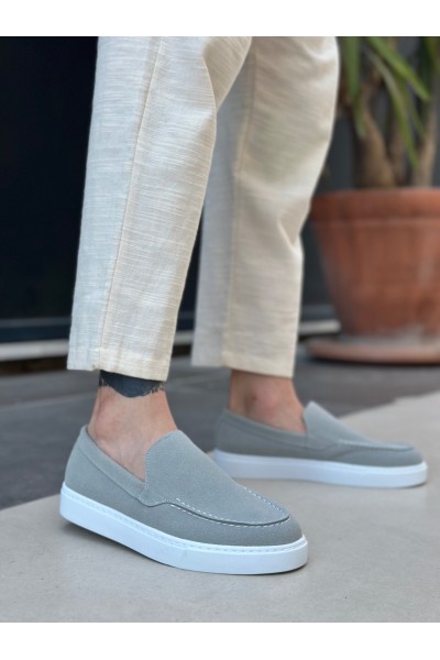 BA0241 Bağcıksız Yüksek Taban Gri Süet Erkek Ayakkabı BA0241 Bağcıksız Yüksek Taban Gri Süet Erkek Ayakkabı