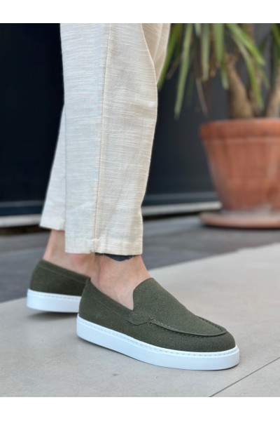 BA0241 Bağcıksız Yüksek Taban Haki Süet Erkek Ayakkabı BA0241 Bağcıksız Yüksek Taban Haki Süet Erkek Ayakkabı