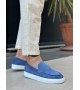 BA0241 Bağcıksız Yüksek Taban Mavi Süet Erkek Ayakkabı