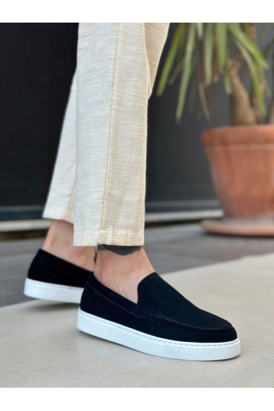 BA0241 Bağcıksız Yüksek Taban Siyah Süet Erkek Ayakkabı BA0241 Bağcıksız Yüksek Taban Siyah Süet Erkek Ayakkabı