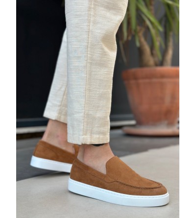 BA0241 Bağcıksız Yüksek Taban Taba Süet Erkek Ayakkabı