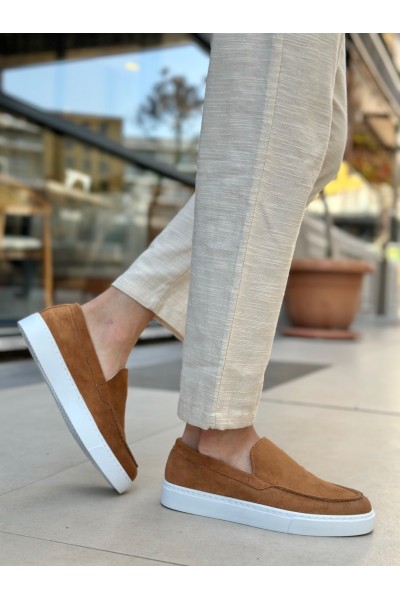 BA0241 Bağcıksız Yüksek Taban Taba Süet Erkek Ayakkabı