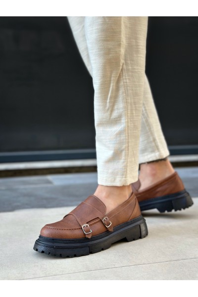 BA0242 Tokalı Klasik Yüksek Siyah Taban Taba Erkek Ayakkabı