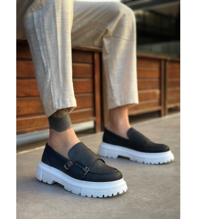 BA0242 Tokalı Klasik Yüksek Taban Siyah Erkek Ayakkabı