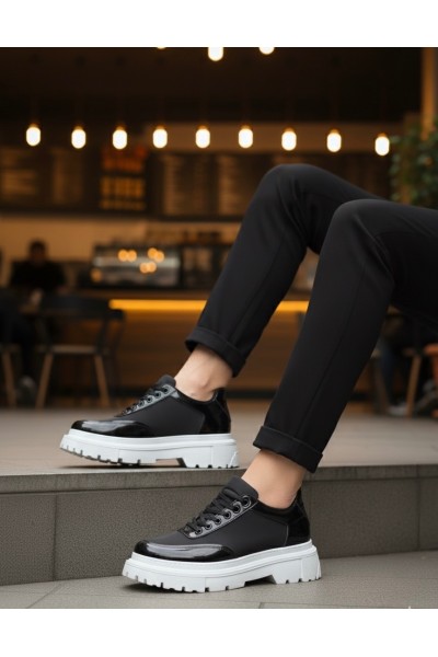 BA0243 Bağcıklı Rugan Paraşüt Detaylı Yüksek Taban Siyah Erkek Ayakkabı BA0243 Bağcıklı Rugan Paraşüt Detaylı Yüksek Taban Siyah Erkek Ayakkabı