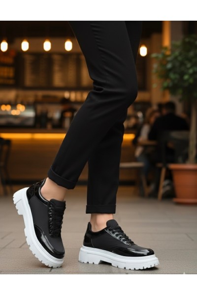 BA0243 Bağcıklı Rugan Paraşüt Detaylı Yüksek Taban Siyah Erkek Ayakkabı BA0243 Bağcıklı Rugan Paraşüt Detaylı Yüksek Taban Siyah Erkek Ayakkabı