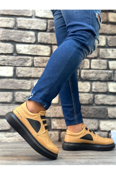 BA0302 Boa Kalın Taban Bağcıksız Tarz Casual Karamel Renk Erkek Ayakkabı BA0302 Boa Kalın Taban Bağcıksız Tarz Casual Karamel Renk Erkek Ayakkabı