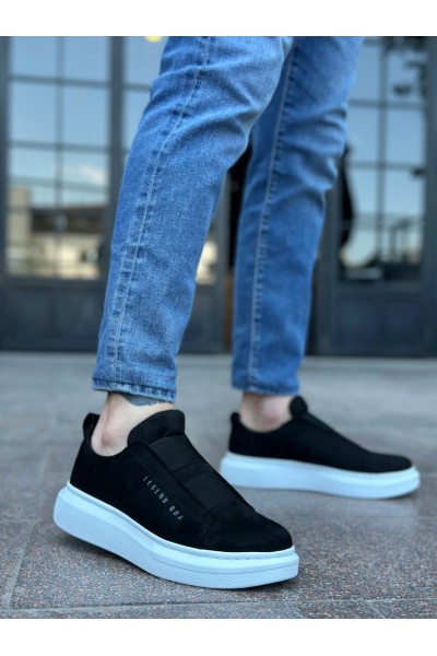 BA0307 BOA Kalın Süet Çift Bant Siyah Beyaz Taban Erkek Ayakkabı BA0307 BOA Kalın Süet Çift Bant Siyah Beyaz Taban Erkek Ayakkabı