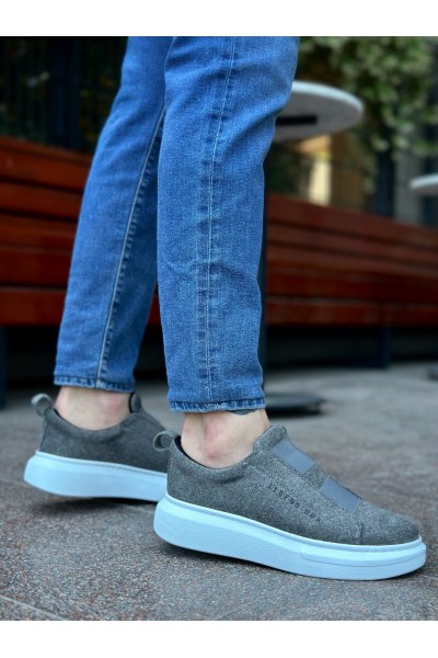 BA0307 BOA Kalın Süet Yüksek Taban Çift Bant Gri Erkek Ayakkabı BA0307 BOA Kalın Süet Yüksek Taban Çift Bant Gri Erkek Ayakkabı