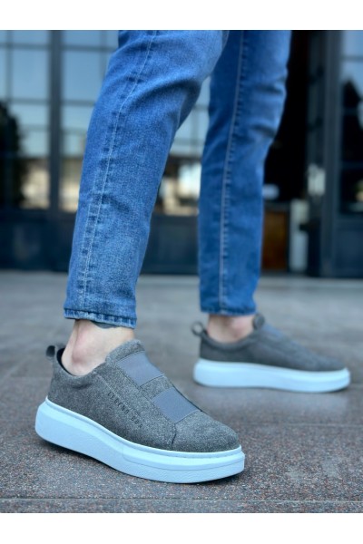 BA0307 BOA Kalın Süet Yüksek Taban Çift Bant Gri Erkek Ayakkabı BA0307 BOA Kalın Süet Yüksek Taban Çift Bant Gri Erkek Ayakkabı