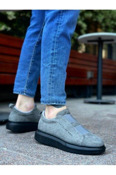 BA0307 BOA Kalın Süet Yüksek Taban Çift Bant Gri Siyah Erkek Ayakkabı BA0307 BOA Kalın Süet Yüksek Taban Çift Bant Gri Siyah Erkek Ayakkabı