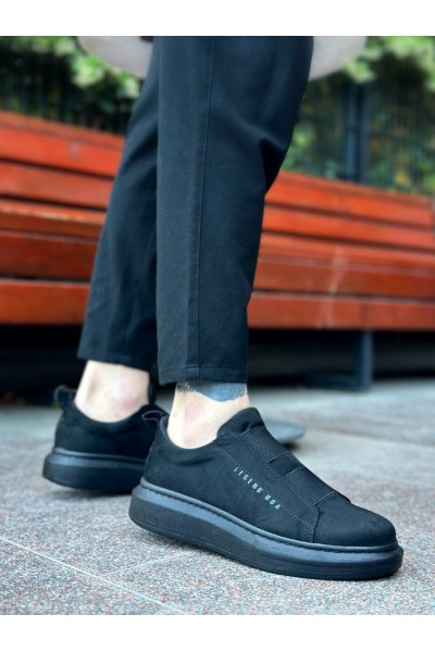 BA0307 BOA Kalın Süet Yüksek Taban Çift Bant Siyah Erkek Ayakkabı BA0307 BOA Kalın Süet Yüksek Taban Çift Bant Siyah Erkek Ayakkabı