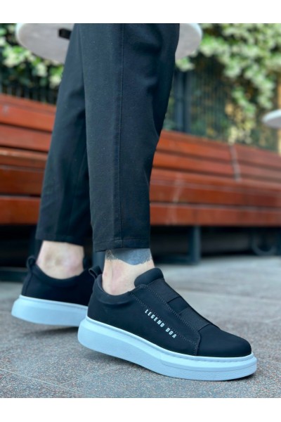 BA0307 BOA Kalın Yüksek Taban Çift Bant Siyah Beyaz Erkek Ayakkabı BA0307 BOA Kalın Yüksek Taban Çift Bant Siyah Beyaz Erkek Ayakkabı