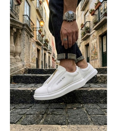 BA0310 BOA Kalın Yüksek Taban Fermuarlı Beyaz Erkek Ayakkabı BA0310 BOA Kalın Yüksek Taban Fermuarlı Beyaz Erkek Ayakkabı