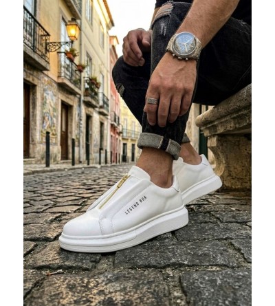 BA0310 BOA Kalın Yüksek Taban Fermuarlı Beyaz Erkek Ayakkabı BA0310 BOA Kalın Yüksek Taban Fermuarlı Beyaz Erkek Ayakkabı