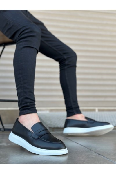 BA0316 Bağcıksız Yüksek Beyaz Taban Klasik Cilt Corcik Erkek Ayakkabı BA0316 Bağcıksız Yüksek Beyaz Taban Klasik Cilt Corcik Erkek Ayakkabı