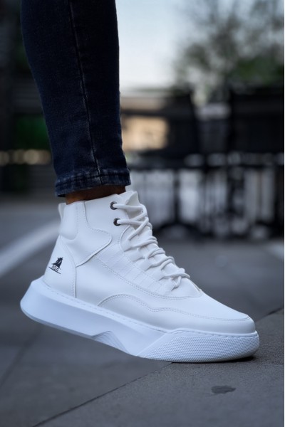 BA0318 Bağcıklı Erkek Yüksek Taban Beyaz Spor Bot BA0318 Bağcıklı Erkek Yüksek Taban Beyaz Spor Bot