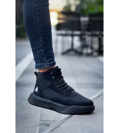BA0318 Bağcıklı Erkek Yüksek Taban Siyah Taban Spor Bot BA0318 Bağcıklı Erkek Yüksek Taban Siyah Taban Spor Bot