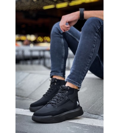 BA0318 Bağcıklı Erkek Yüksek Taban Siyah Taban Spor Bot BA0318 Bağcıklı Erkek Yüksek Taban Siyah Taban Spor Bot