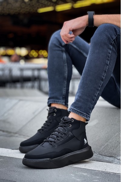 BA0318 Bağcıklı Erkek Yüksek Taban Siyah Taban Spor Bot BA0318 Bağcıklı Erkek Yüksek Taban Siyah Taban Spor Bot