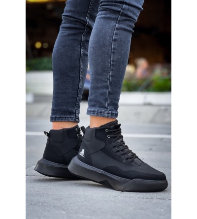 BA0318 Bağcıklı Erkek Yüksek Taban Siyah Taban Spor Bot BA0318 Bağcıklı Erkek Yüksek Taban Siyah Taban Spor Bot