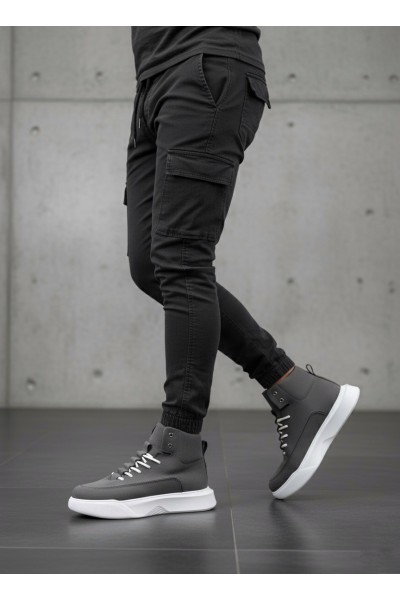 BA0321 Gizli Bağcıklı Erkek Füme Beyaz Taban Spor Bot BA0321 Gizli Bağcıklı Erkek Füme Beyaz Taban Spor Bot