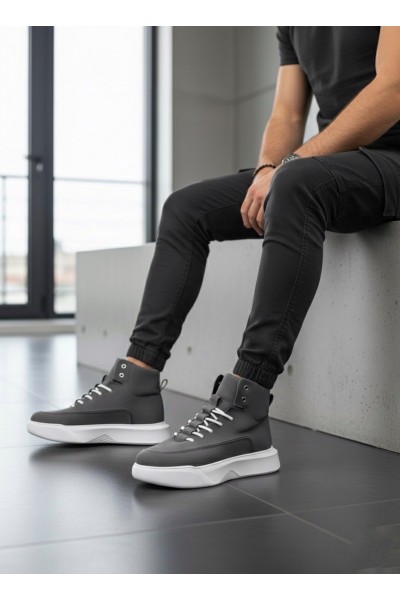 BA0321 Gizli Bağcıklı Erkek Füme Beyaz Taban Spor Bot BA0321 Gizli Bağcıklı Erkek Füme Beyaz Taban Spor Bot