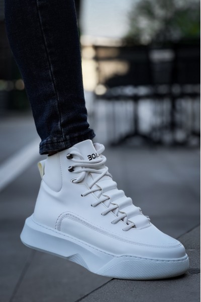 BA0321 Gizli Bağcıklı Erkek Yüksek Taban Beyaz Spor Bot BA0321 Gizli Bağcıklı Erkek Yüksek Taban Beyaz Spor Bot