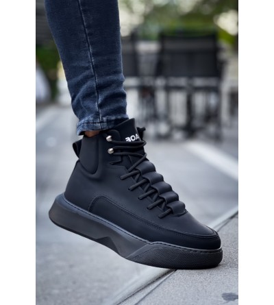 BA0321 Gizli Bağcıklı Erkek Yüksek Taban Siyah Spor Bot BA0321 Gizli Bağcıklı Erkek Yüksek Taban Siyah Spor Bot