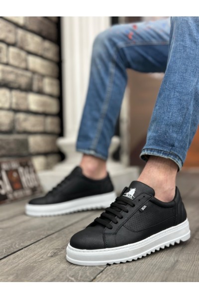 BA0323 BOA Kalın Tırtık Yüksek Taban Siyah Bağcıklı Spor Erkek Ayakkabı BA0323 BOA Kalın Tırtık Yüksek Taban Siyah Bağcıklı Spor Erkek Ayakkabı