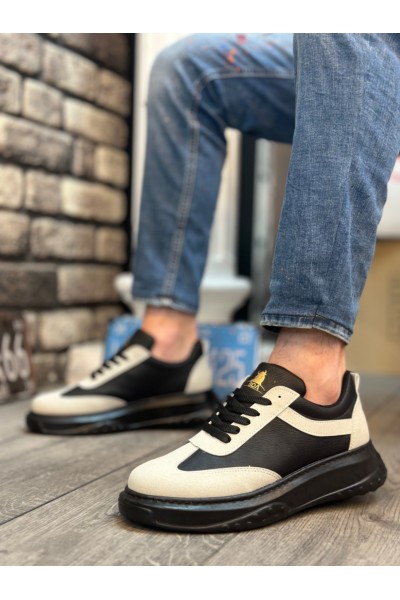 BA0327 BOA Gri Siyah Kalın Yüksek Taban Bağcıklı Spor Erkek Ayakkabı BA0327 BOA Gri Siyah Kalın Yüksek Taban Bağcıklı Spor Erkek Ayakkabı